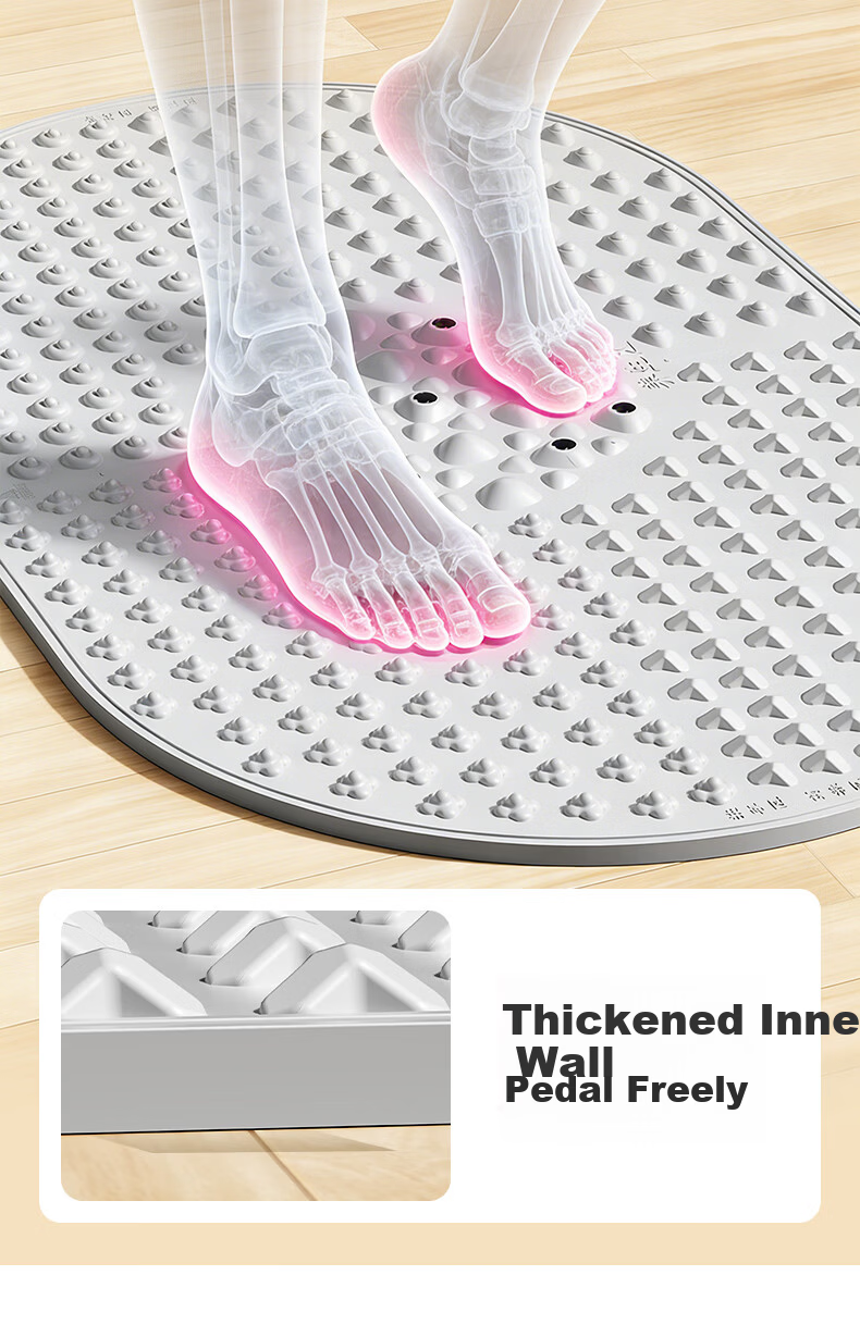 PEAK Five-Zone Soft Rubber Acupressure Foot Massage Mat Slow Running Foot Sole Acupoint Silicone Circulation Pad 15