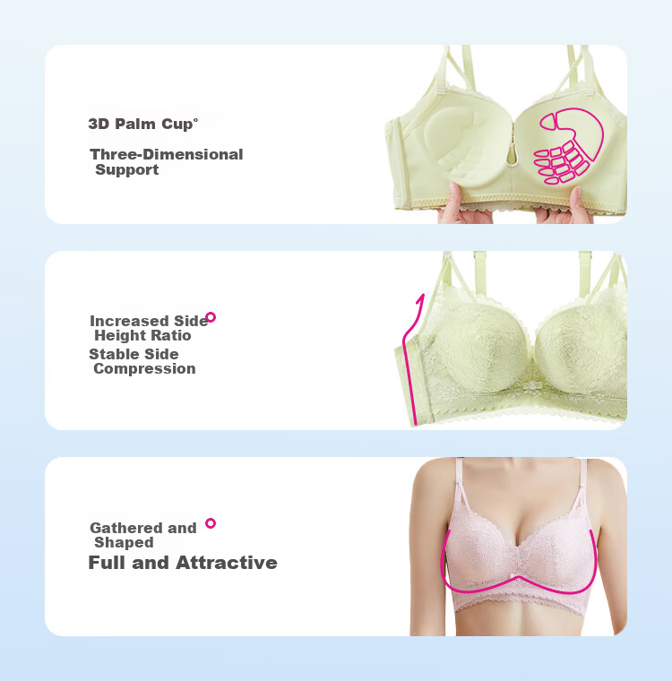Urban Beauty Women's Wireless Bra Small Chest Push-Up Lace Comfortable Thin Breathable Sexy Bra 2B32D7 5