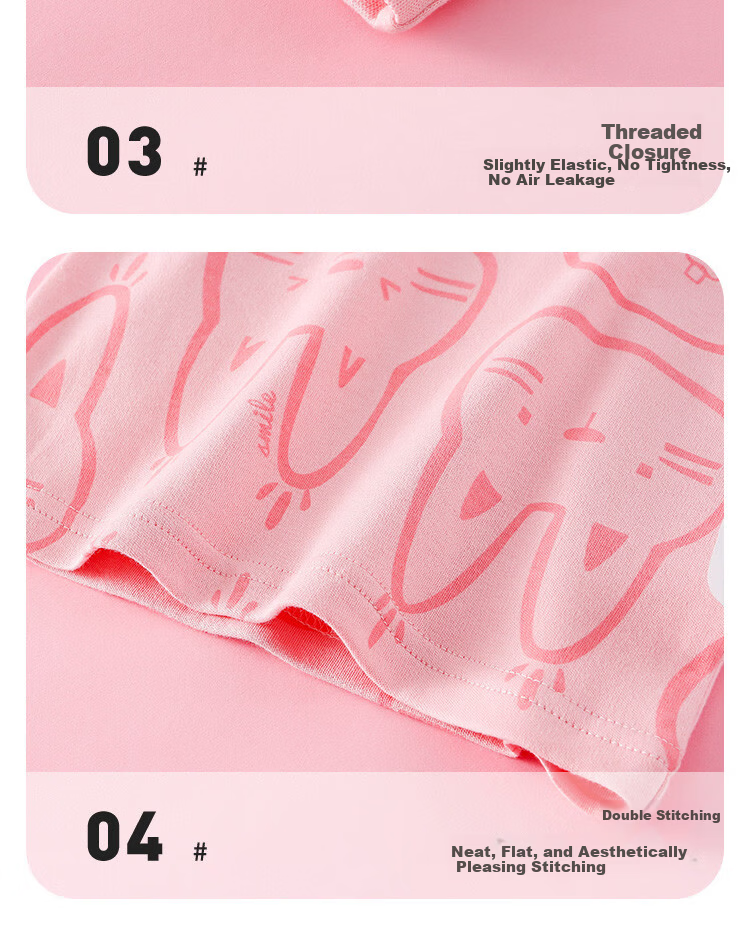 Doxiluka Children's Underwear Set Boys and Girls Baby Autumn Clothes Separate Pajamas Rabbit Fantasy [Pink] 130 12