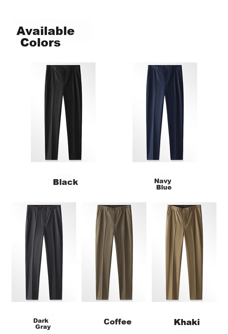 FIRS 100% Cotton Skin-Friendly Men's Loose Straight-Leg Dress Pants Dad Work Business Casual Trousers 9