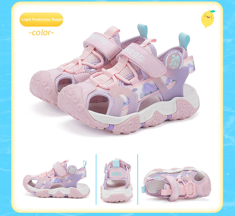 BOBDOG Kids Summer Beach Shoes Boys Closed-Toe Sandals Large Children Shoes 105532108 Black/Light Gray 25 10
