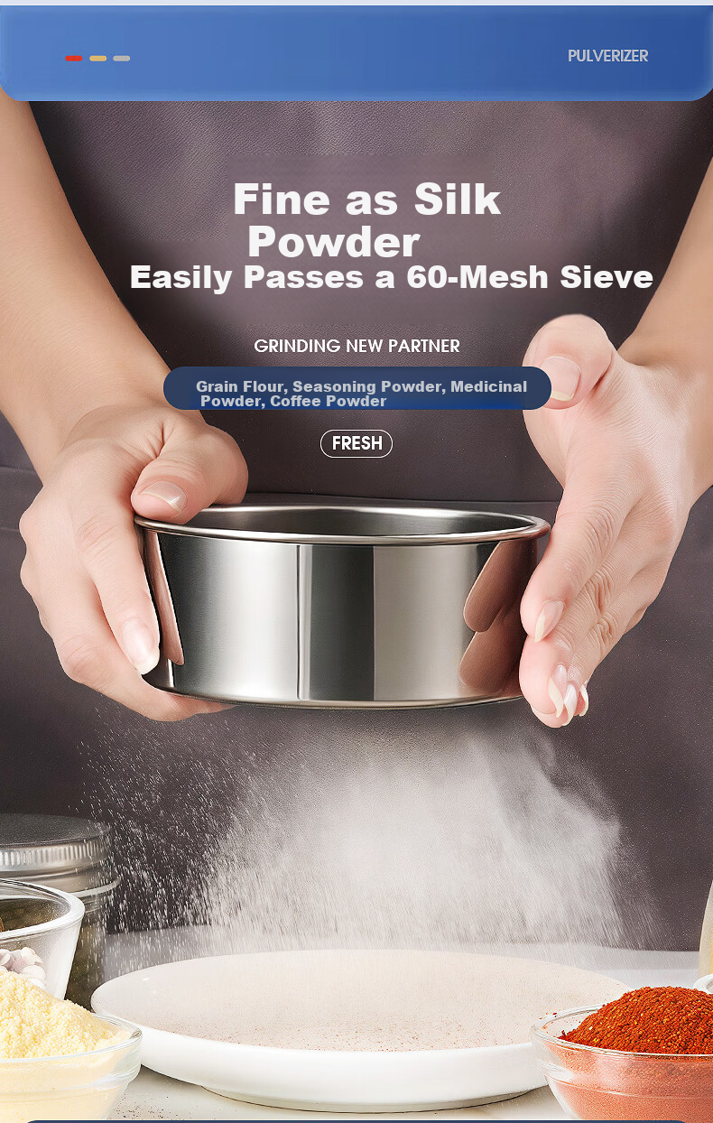 Deming Household Grinder Ultra-Fine Herbal Pulverizer Small Grain and Spice Mill Pepper Powder Grinder 6