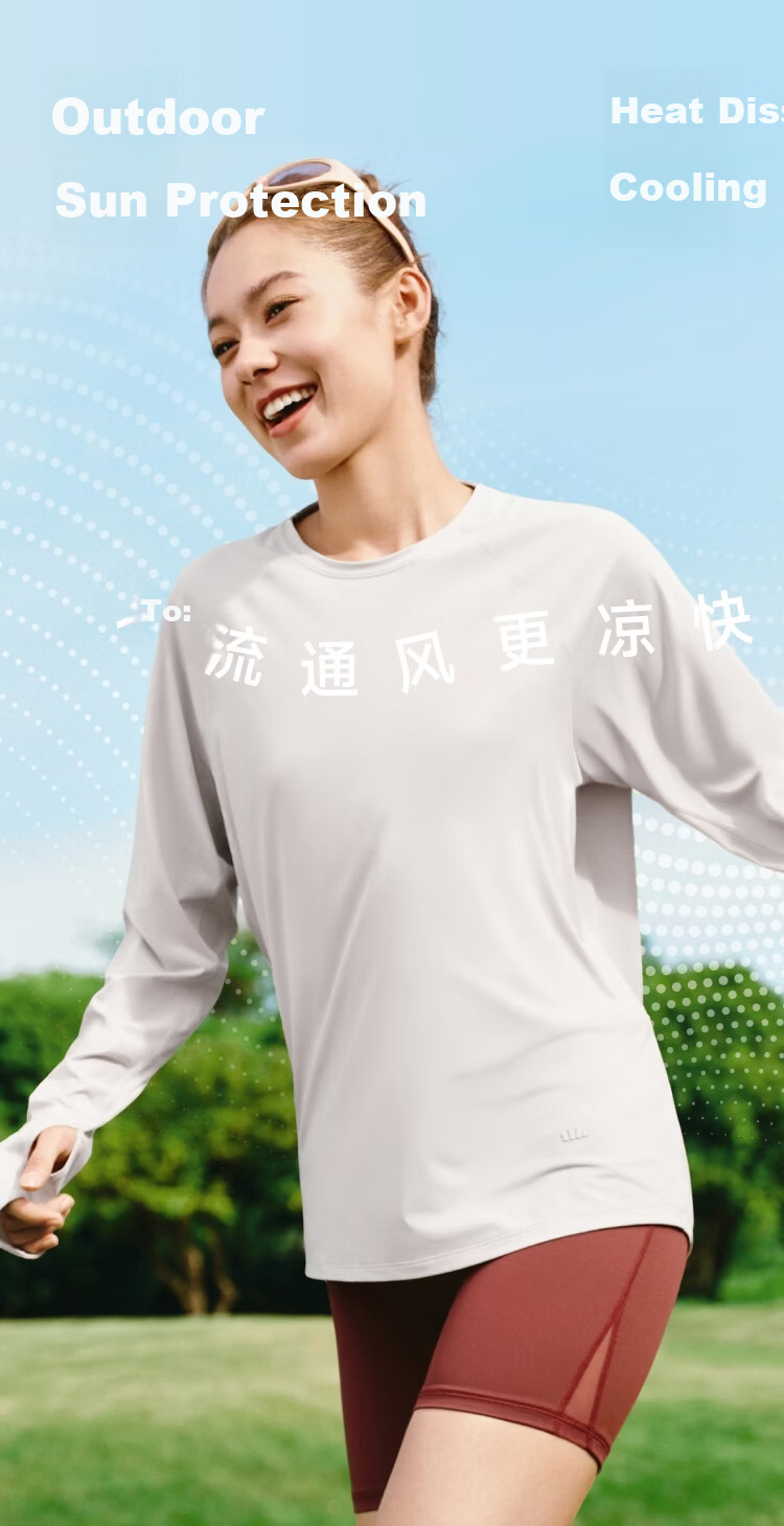 Beneunder Women's Sunscreen Long Sleeve T-Shirt Slim Lightweight Outdoor Breathable Quick-Dry Spring Summer 2026 New AS003 Ink Gray L 5
