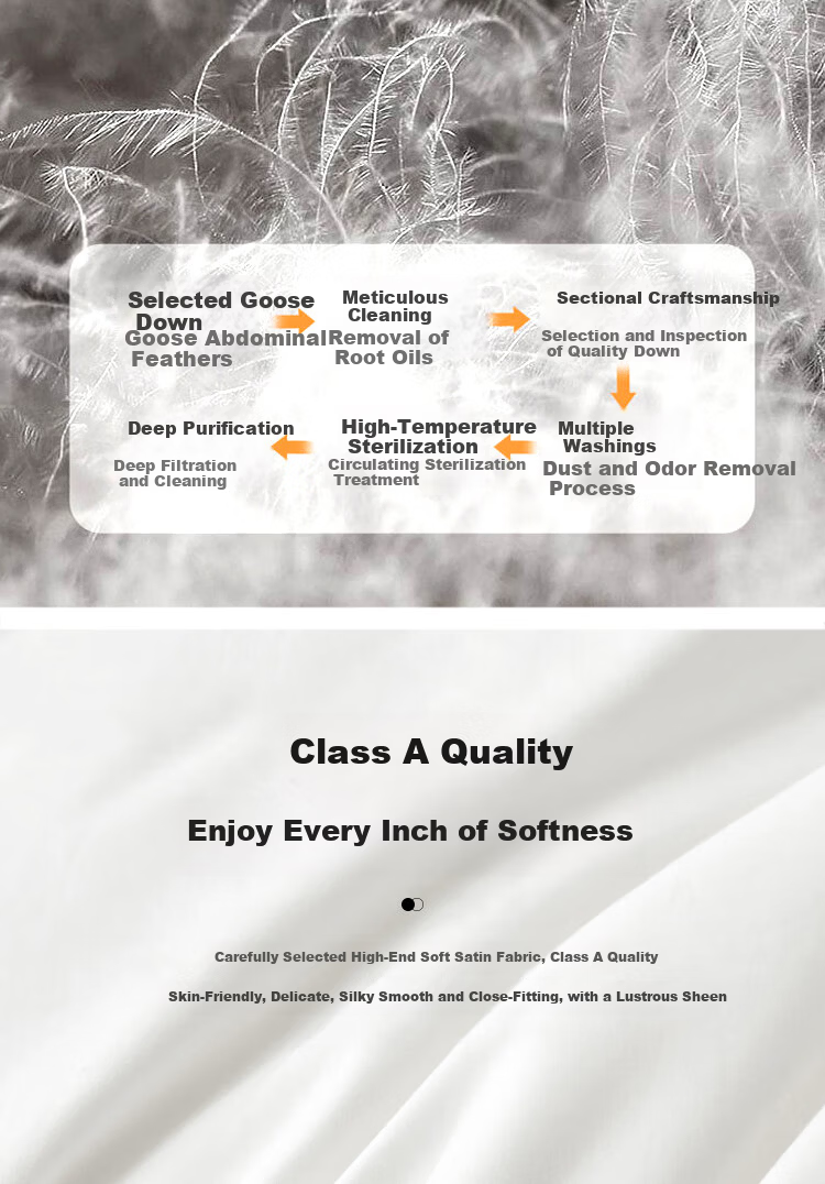 Yuan Life 95% White Goose Down Quilt Four Seasons Spring and Autumn Double Down Comforter Filled 1000g 200*230cm 5