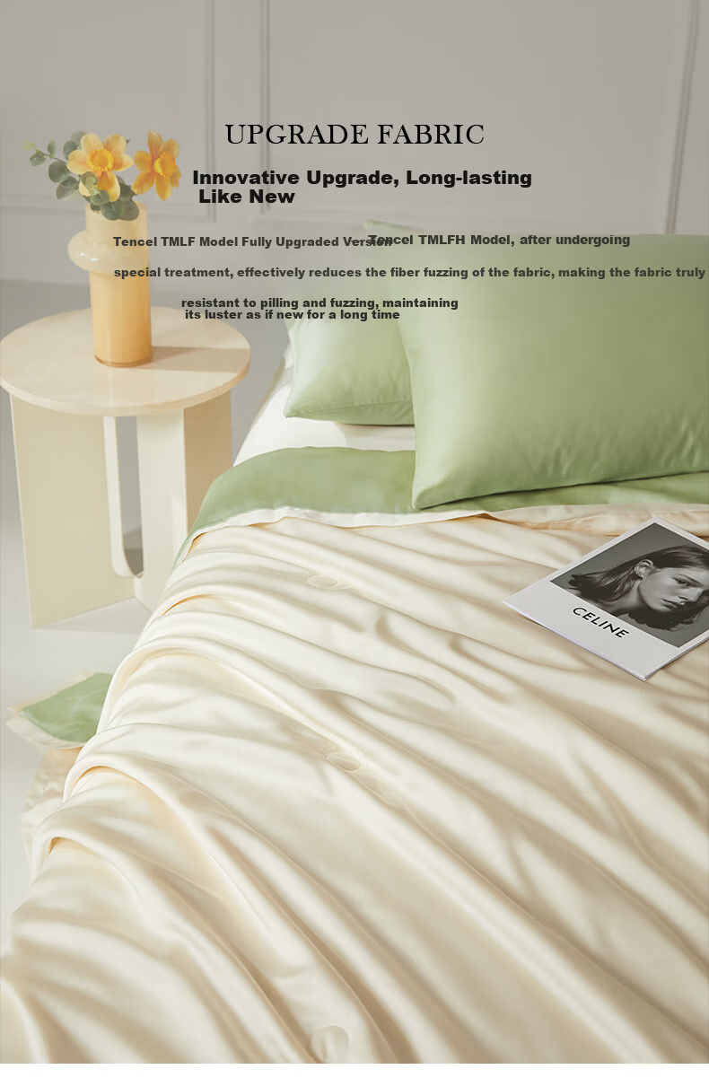 MIDO HOUSE Mingdu Tencel Summer Cooling Quilt Ice Silk Air Conditioning Quilt Machine Washable Naked Sleep Soybean Summer Thin Quilt Jade White 2x2.3m 7