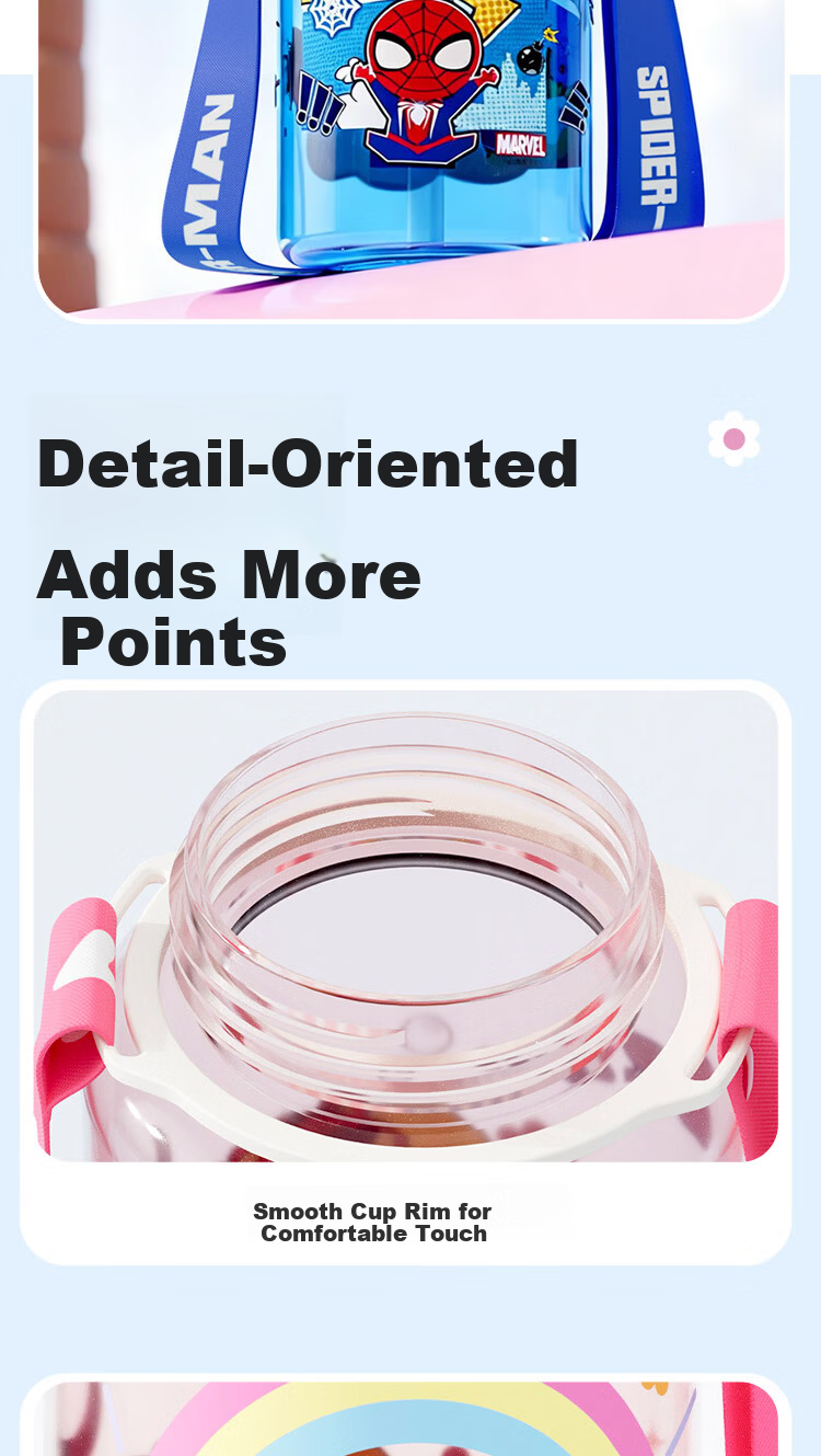 Disney Large Capacity Straw Water Bottle High-Quality Cup for Men and Women Children's Student Sports Water Bottle Summer Gift 11