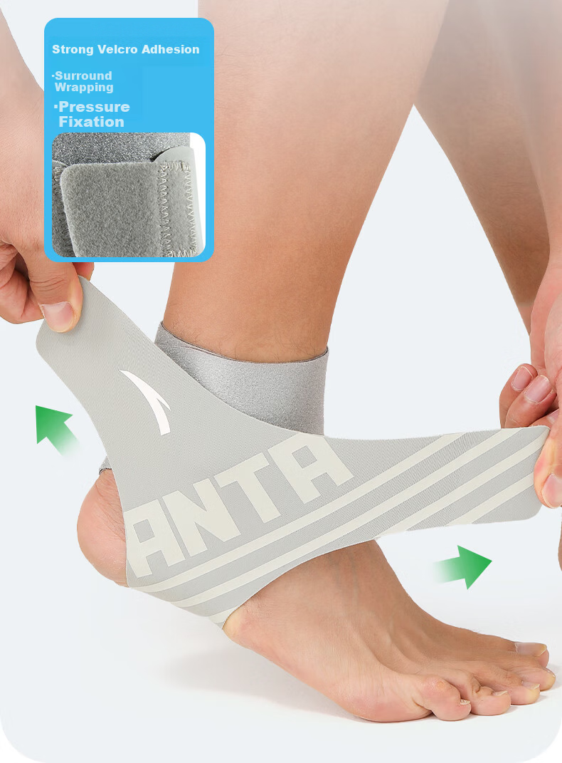 ANTA Ankle Support Sports Brace Ultra-Thin Ankle Protector for Ligament Sprain Recovery Basketball Running Gray 2
