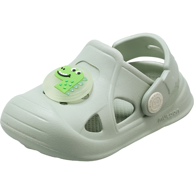 Mutong Baby Boys Summer Essential Oil Protective Clog Cartoon Soft Sole Beach Shoes Girls Cloud Mist Green 150