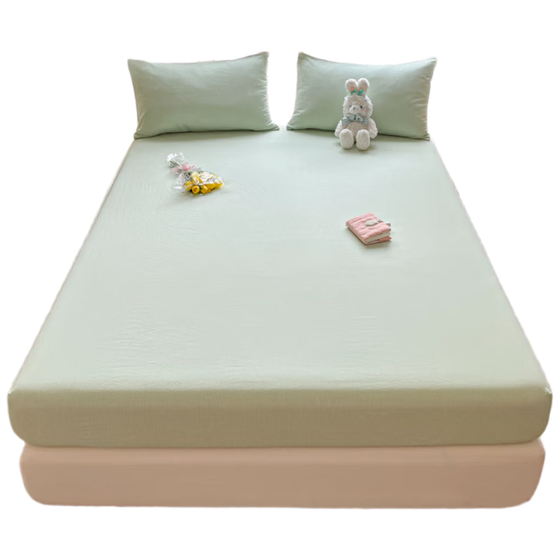 MUJI Class A Pure Cotton Fitted Sheet Single Piece Student Dormitory Bed Cover Full Wrap Bed Sheet 120*200cm