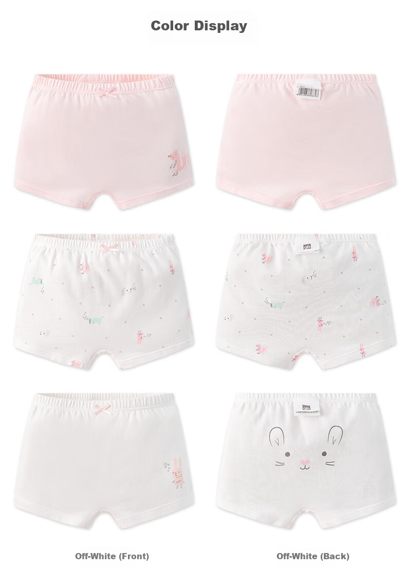 GB Girls' Cotton Antibacterial Boxer Briefs for Children, A-Class Baby Underwear, 3-Pack, Size 10A 2