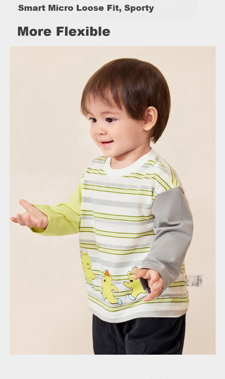 BALABALA 【balaOne】 Kids Long Sleeve T-Shirt Boys and Girls 2026 Spring Autumn Cotton Cute 4