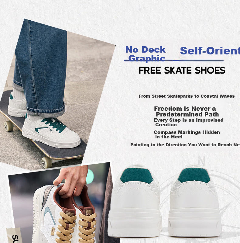 361° Men's Sports Shoes Spring Summer New Retro Leather Basic White Casual Sneakers 672616619-5 4