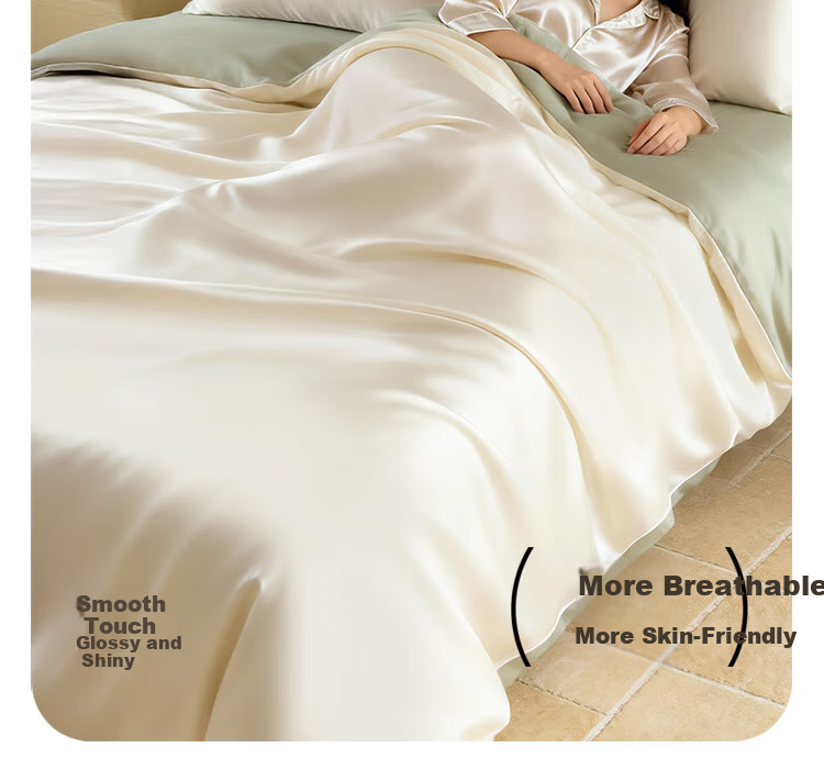 MUJI Origin Series 60-Count Xinjiang Cotton Four-Piece Set Ultra-Soft Class A Antibacterial Pure Cotton Bedding Set 1.8/2.0m Bed Glacier Blue 6