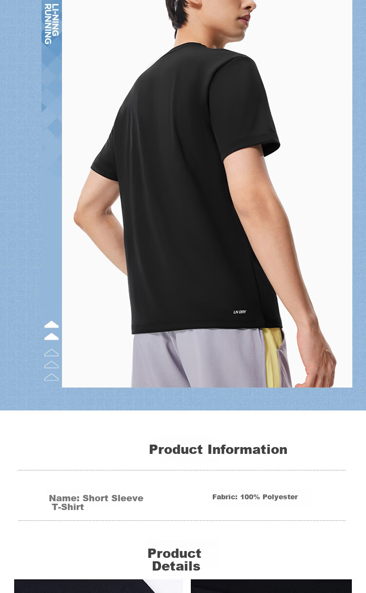 LI-NING Men's Summer Lightweight Breathable Fashion Casual Short Sleeve Sports T-Shirt Comfortable Tee Top 11