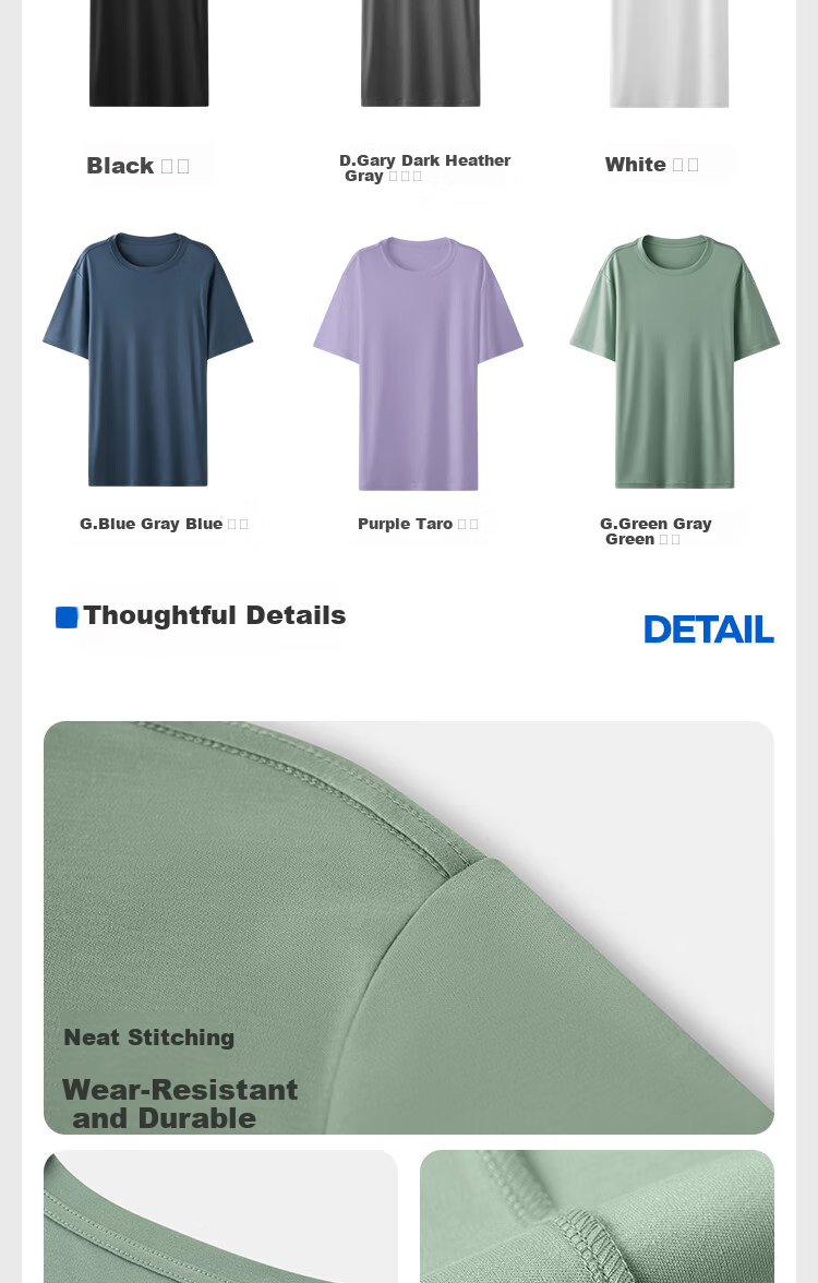 HLA Home 【Zui Huxi-Pro8】 Short Sleeve T-Shirt Unisex Zero Carbon Tencel Antibacterial Mite-Resistant Couple Basic Base Layer Shirt 16