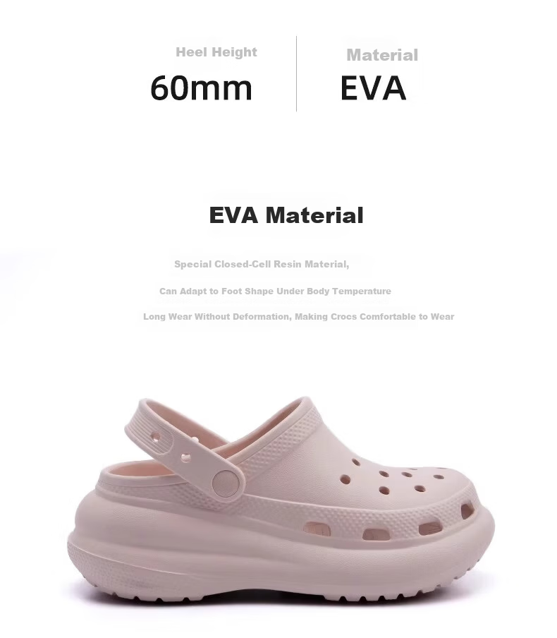 XGGC Puff Hole Shoes for Women Summer Trendy Girl Student Beach Open Toe Sandals Black 35-36 2