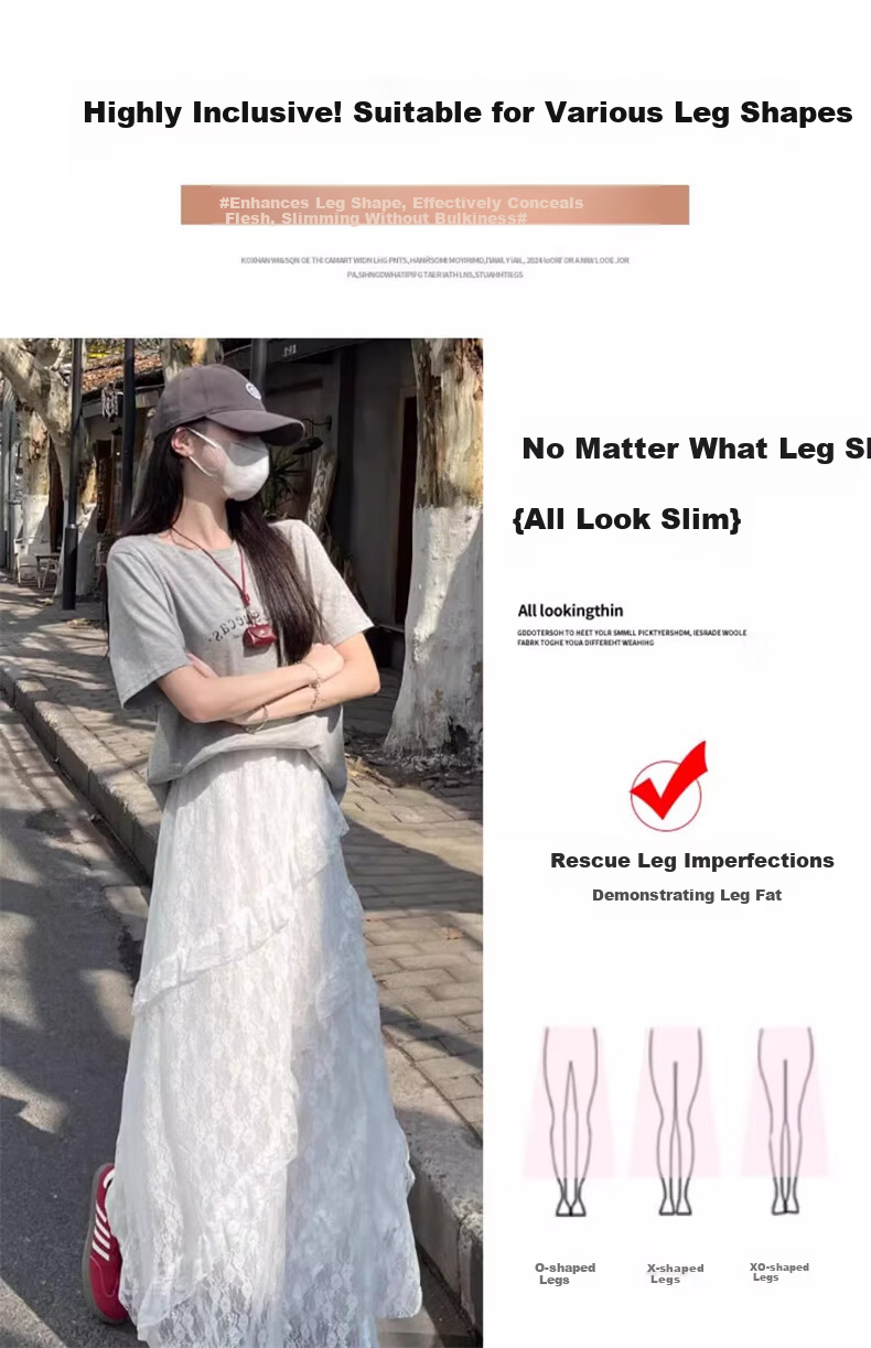 Langsha Lace High-Waist Mesh Puff Cake Skirt Women's Spring 2026 New Slimming A-Line Mid-Length Skirt 15
