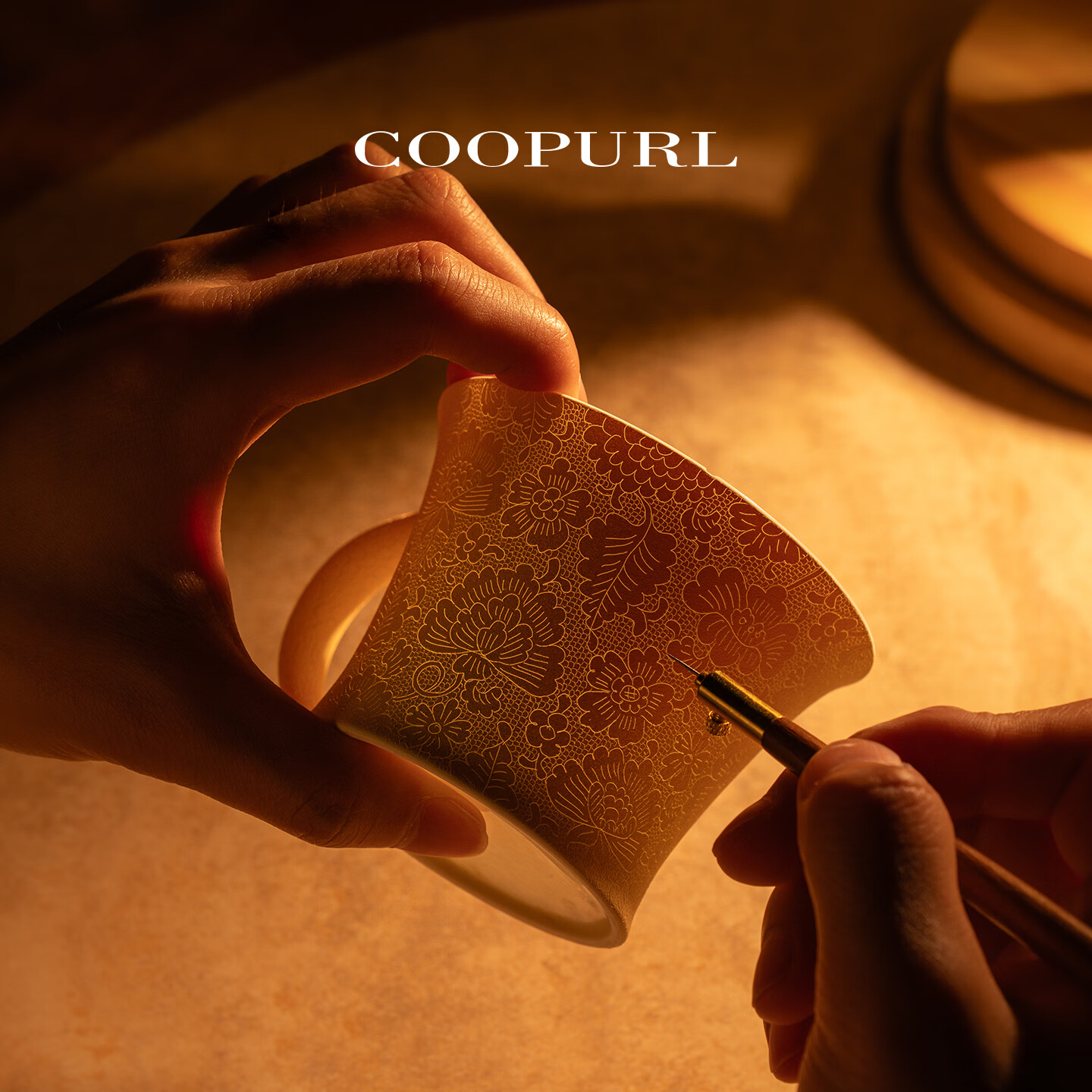 Gubopa Carved Jingdezhen Couple High-End Exquisite Coffee Mug High-Value Handmade Ceramic Birthday Gift Box