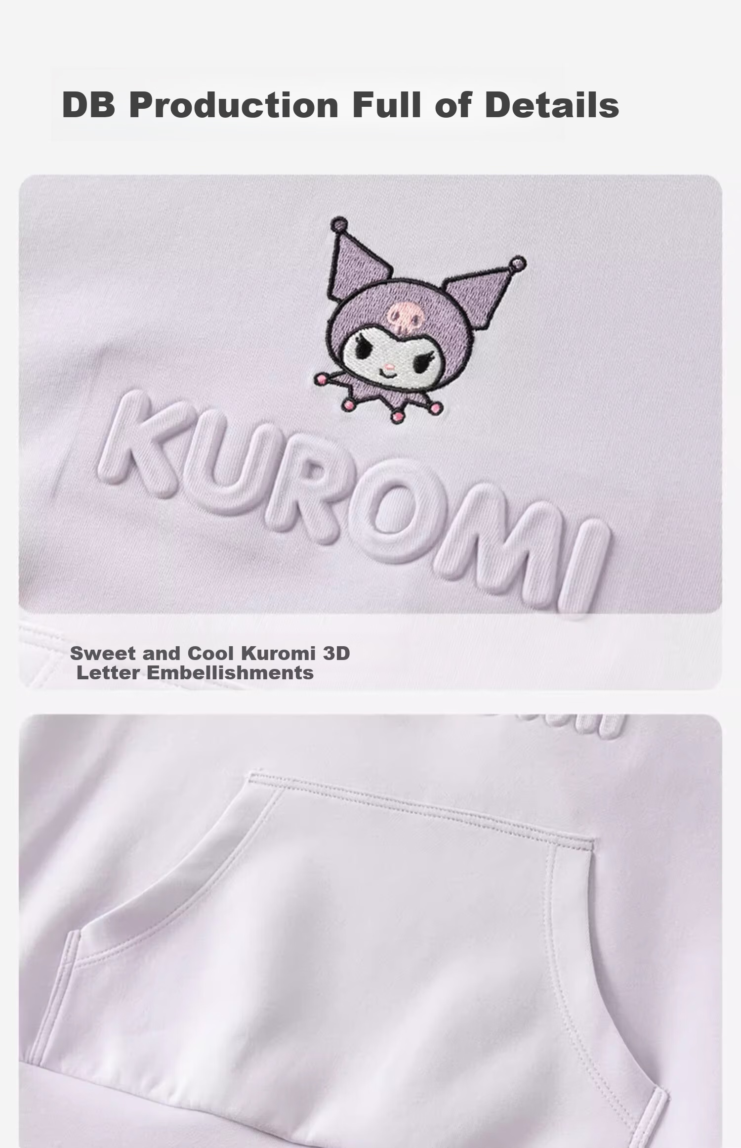 David Bella x Kuromi Kids Hoodie Pullover Sweatshirt Girls Spring Autumn Clothing for Older Children 11