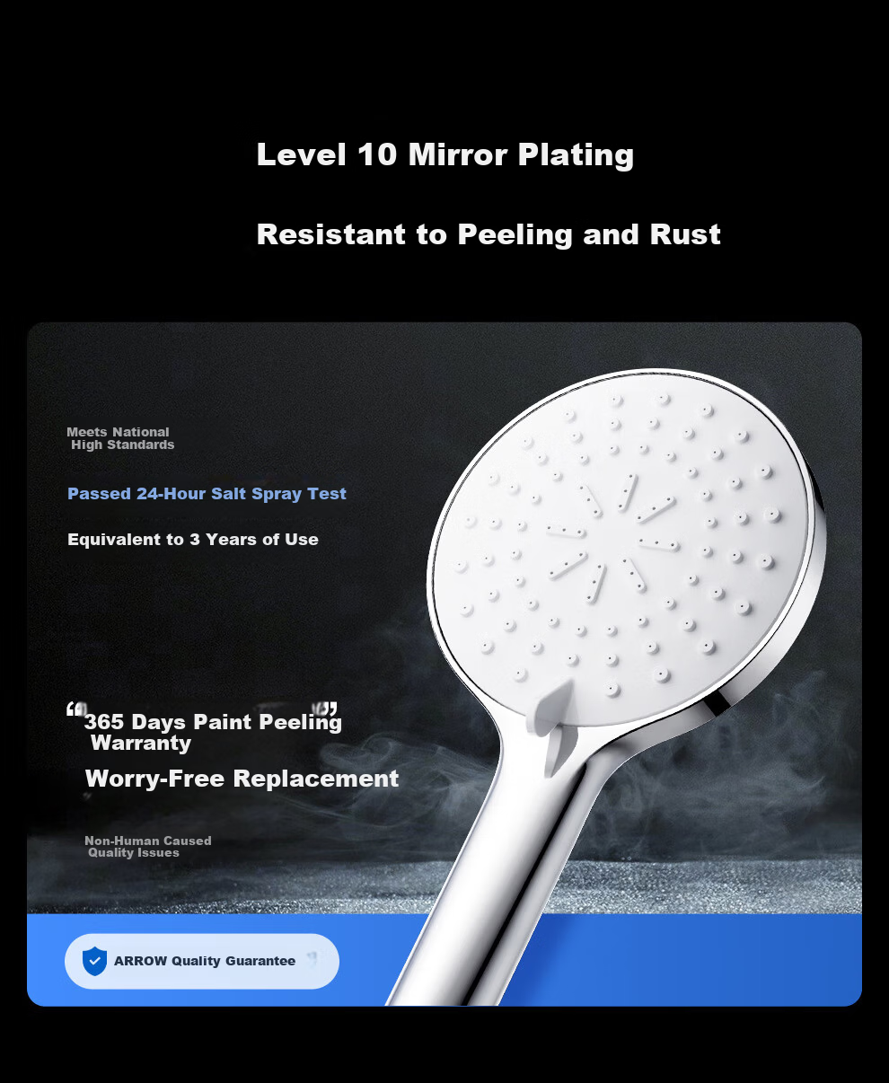 ARROW Multifunctional Shower Head Bathroom High-Pressure Handheld Shower Head 120mm Large Panel AE58157 20