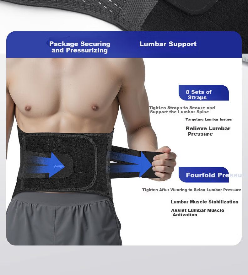 LI-NING Lumbar Support Belt for Herniated Disc and Lumbar Muscle Strain with Steel Plate, Unisex Sports Waist Brace, Spine Support for Prolonged Sitting 15