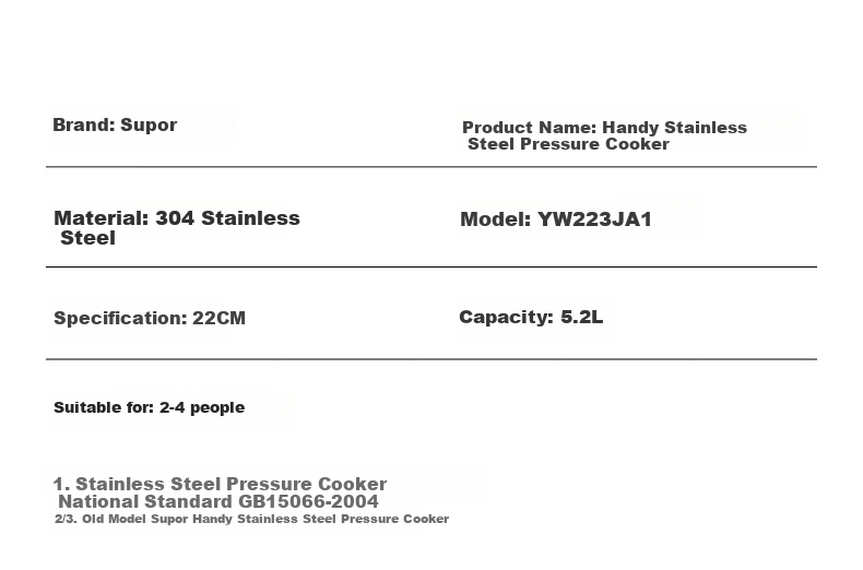 SUPOR Pressure Cooker 304 Stainless Steel Thickened Explosion-Proof Safe Large Capacity 22cm Pressure Cooker for Gas and Induction Cookers 9