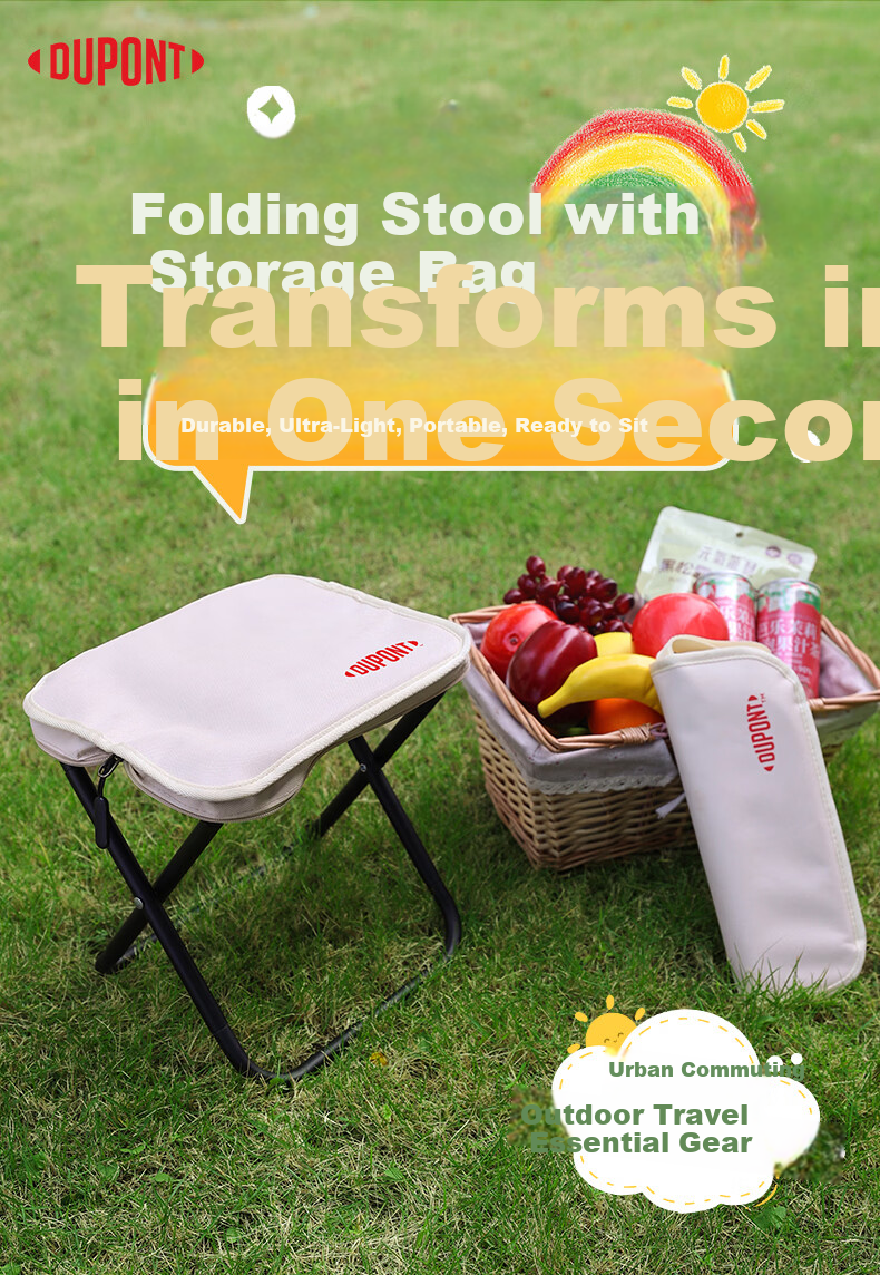 DU PONT Outdoor Folding Chair Stool Portable Travel Folding Stool Outdoor Camping Chair 3