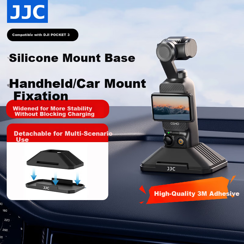 JJC Compatible Silicone Base for DJI Pocket 4, Protective Case for DJI Pocket 3 Action Camera, Fixed Charging Stand, Car And Desktop Accessory