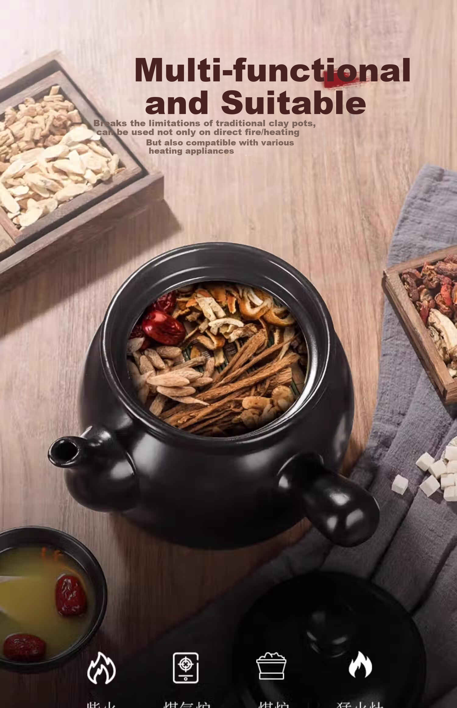 Deming Traditional Unglazed Clay Medicine Decoction Pot Herbal Medicine Boiling Pot Old-Style Herbal Medicine Cooker 5