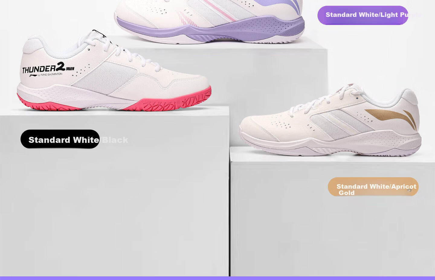 LI-NING Thunder 2 LITE Badminton Shoes Unisex Competition Training Non-Slip Wear-Resistant Shock Absorption Sports Shoes Size 44 22