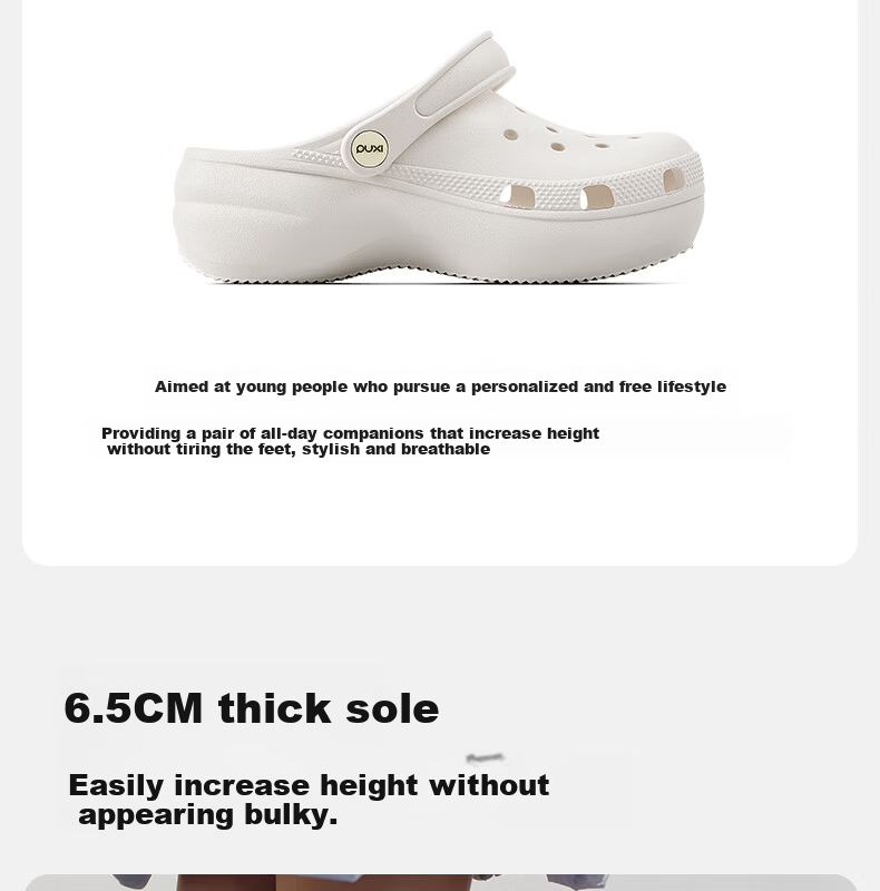 Puxiqinman Women's Summer Breathable Slip-On Hollow Sandals Non-Slip Thick Sole Height Increasing Closed-Toe Soft Beach Slippers 4