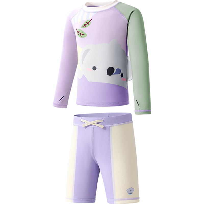 Kocotree KK Tree Kids Swimsuit Original Yarn UV Protection Cartoon Long Sleeve Swimwear Reinforced Back Anti-Sunburn
