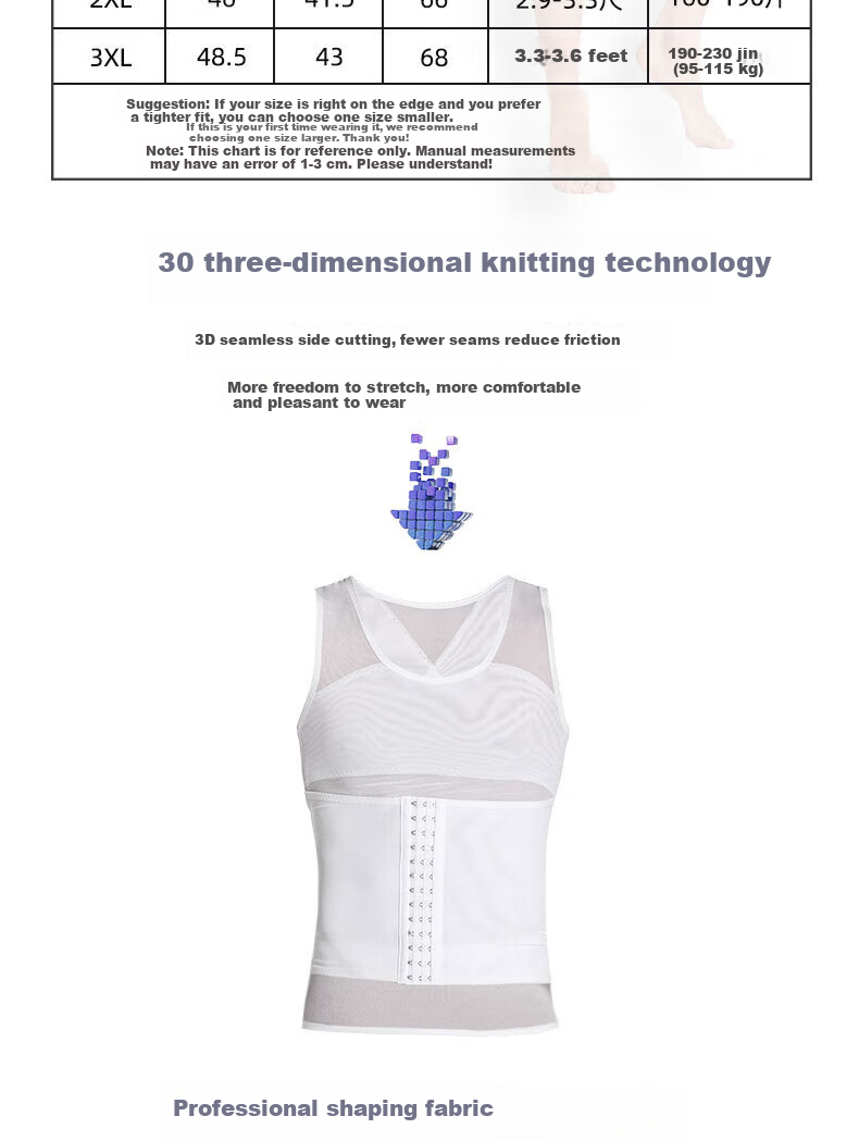 Langsha Men's Slimming Vest Ultra-Thin Abdomen Control Strong Chest Binder Invisible Body Shaper Tight Fit Slimming Top 17