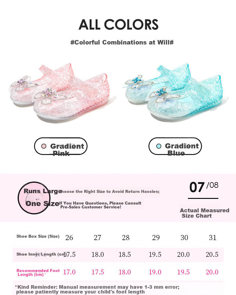 Barbie Summer Kids Sandals Girls Butterfly Jelly Shoes Girls Crystal Shoes DA7233 Light Purple Size 31 9