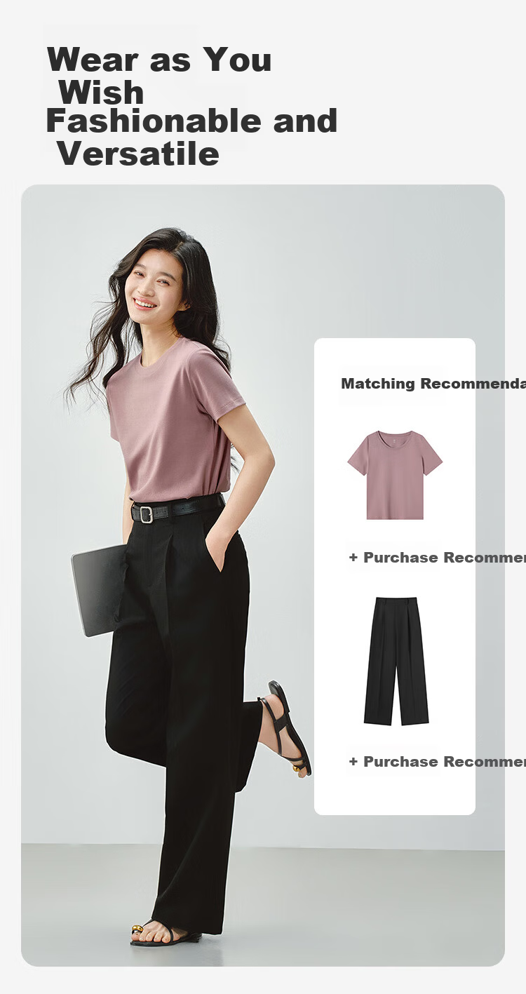 JD Original Women's Suit Pants, Autumn New Style, Slimming Casual Trousers, Wide-Leg Dress Pants with Stretch in All Directions, Gray, XL 15