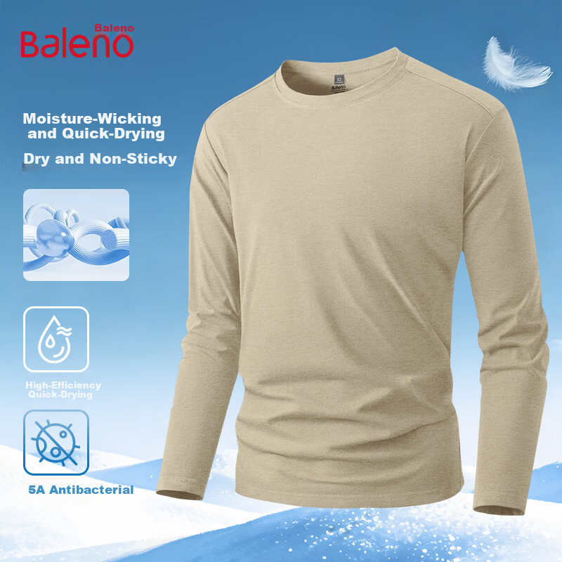 Baleno Men's Quick-Dry Sun Protection Long Sleeve T-Shirt 2026 Summer Running Cycling Training Sweat-Wicking Breathable Sports Top