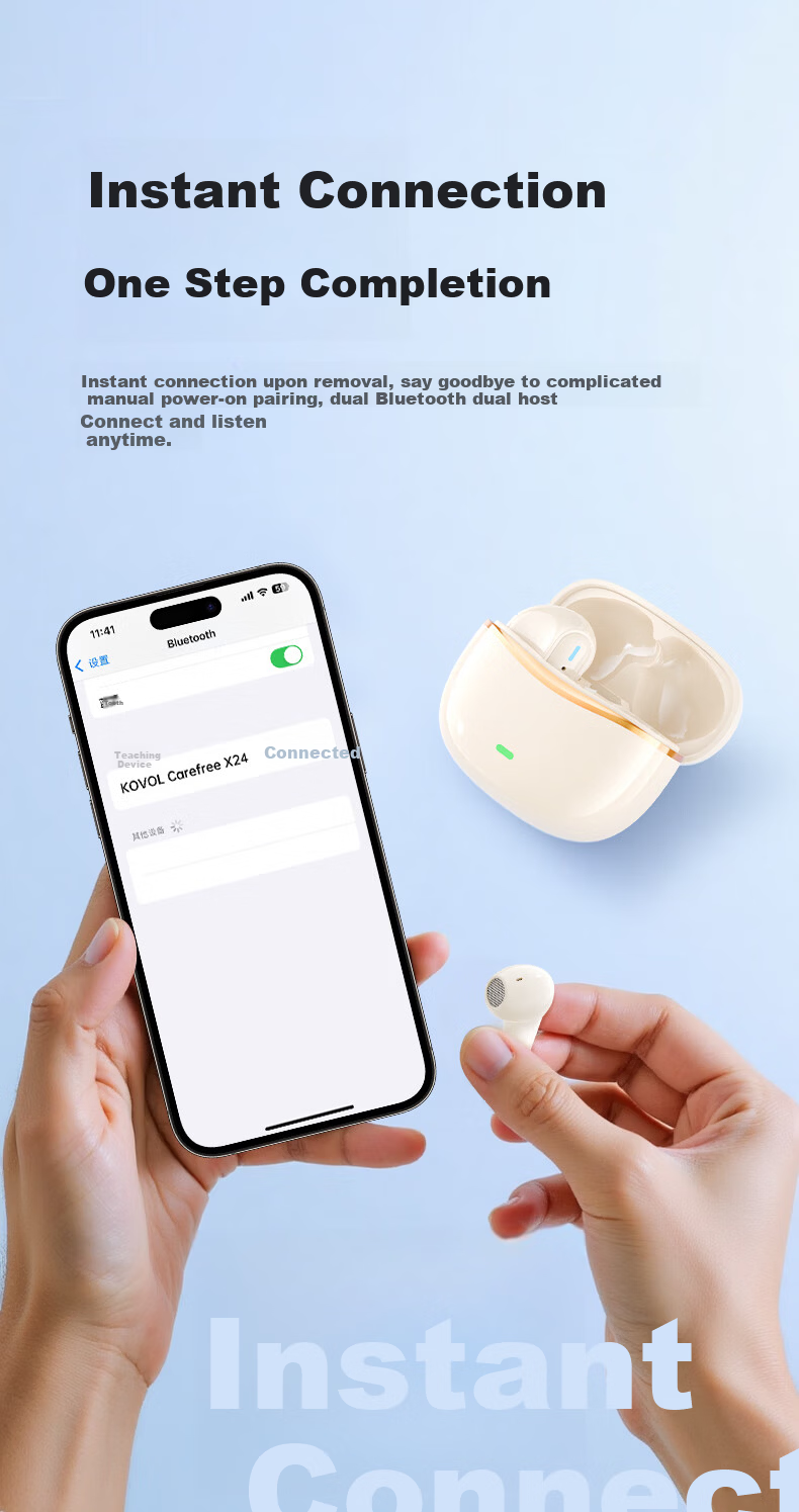 KOVL True Wireless Bluetooth Earphones, Semi-In Drop Design, Suitable for IPhone, Huawei, Honor, Vivo, Xiaomi, IQOO, Apple, OPPO, Sports Music Gaming Headset 10