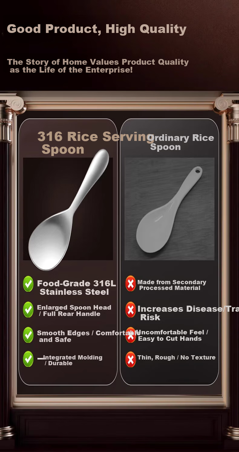 KATEI STORY Japanese 316L Stainless Steel Rice Scoop Non-Stick Food-Grade Rice Paddle for Household Rice Cooker 2