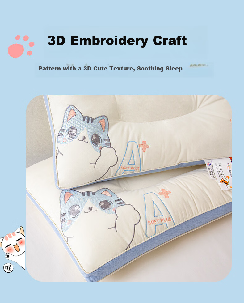 J.Sir Children's Pillow for Ages 6-12, Zoned Neck Support Pillow, Class A Student Pillow, Youth Growth Pillow, Suitable for All Seasons 7