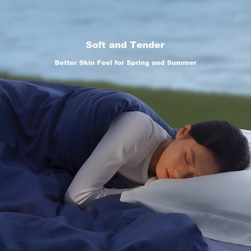 Luolai Home Textiles Aerospace Deep Sleep Quilt 60s Cotton A-Class Antibacterial Washable Spring and Autumn Warm Quilt Blue