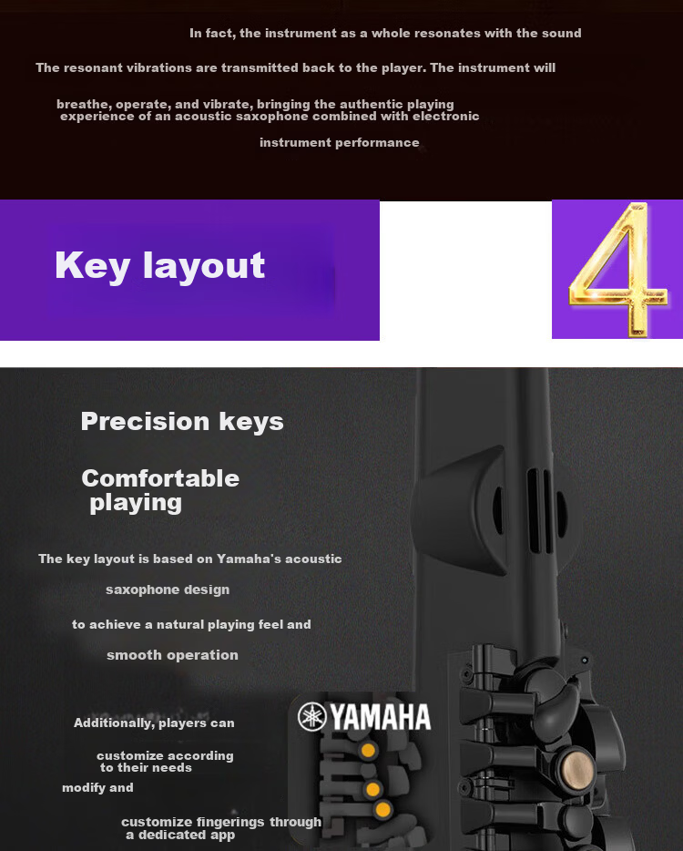 YAMAHA YDS-128C Electronic Saxophone Digital Wind Instrument Professional Imported Original + Official Standard Gift Set 13