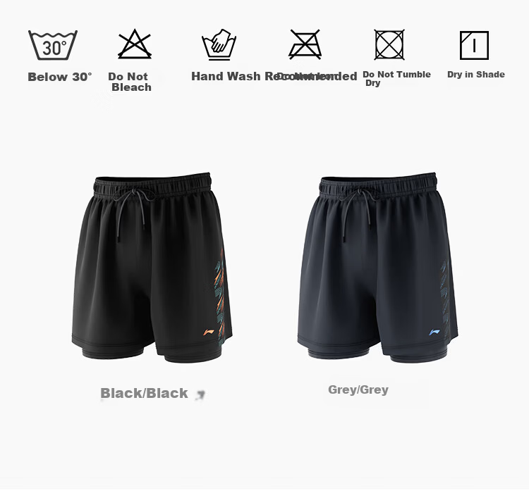 LI-NING Men's Plus Size Swim Trunks, Large Size, Loose Fit Hot Spring Swimwear for Over 300 lbs, Black 5XL 0531 24