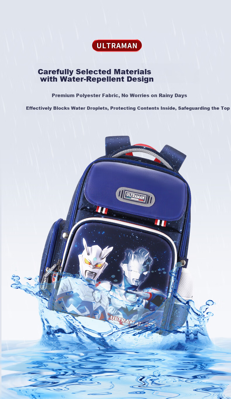 Shangxi Ultraman Children's School Backpack for Boys Primary Grades 1-4 Lightweight Dark Blue Zero 5