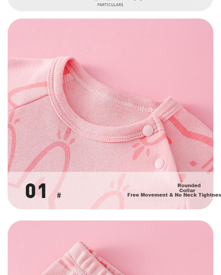 Doxiluka Children's Underwear Set Boys and Girls Baby Autumn Clothes Separate Pajamas Rabbit Fantasy [Pink] 130 10
