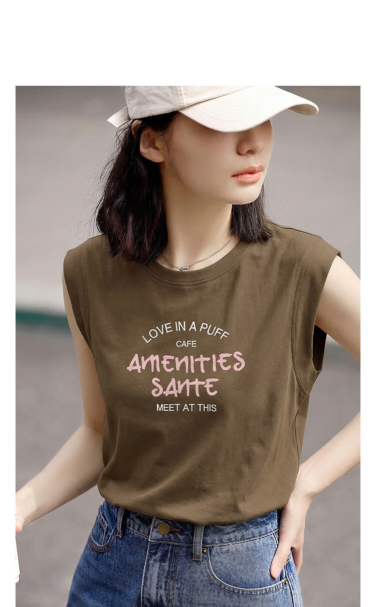 Demana [Cooling Black Technology Sorona] Summer Relaxed Fit Letter Embroidery Slimming Conceal T-Shirt for Women Premium Feel 14