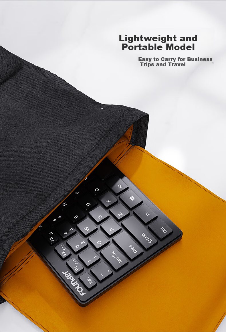 Founder W6226 Chocolate Keycaps Wireless Mini Keyboard and Mouse Set Portable Ultra-thin External Laptop Small Keyboard Wireless Compact Keyboard and Mouse Set Black 10