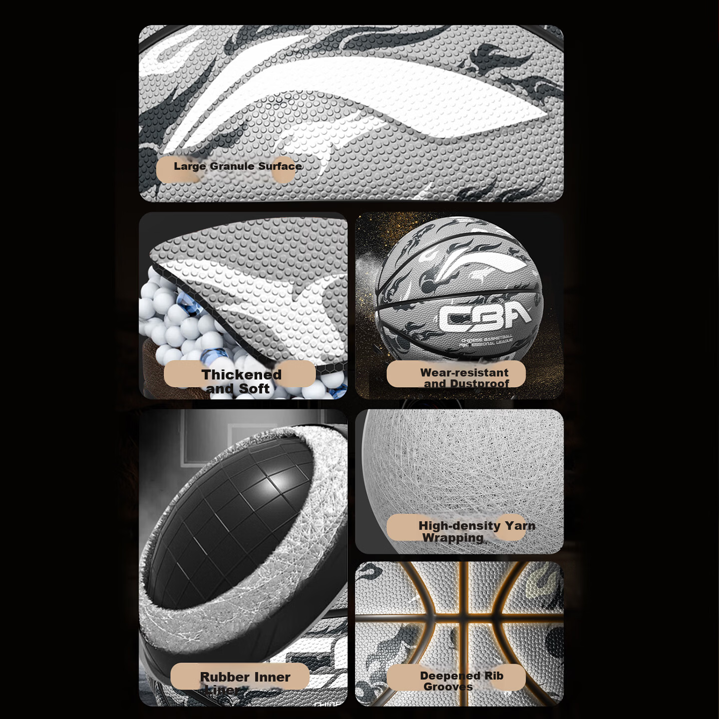 Li-Ning Basketball Adult Professional Outdoor Competition Size 7 for Children Ages 6-18 Junior High School Youth