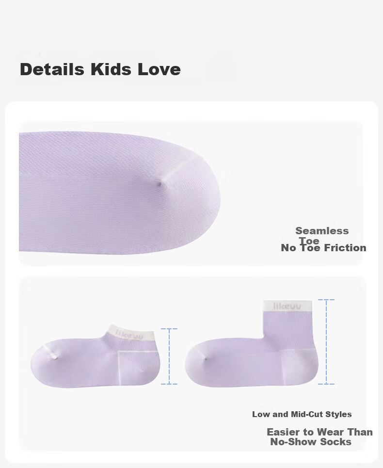 Like uu Kids Socks Boys and Girls Sports Socks Odor-Resistant Breathable Mid-Calf Cotton All-Season 7A Antibacterial 12