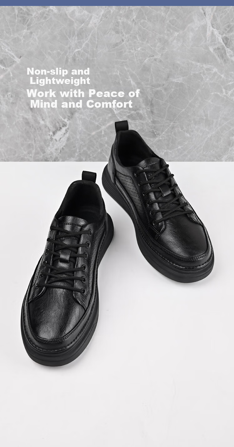 Chudun Men's Chef Shoes Non-Slip Hotel Kitchen Work Shoes Oil-Resistant Restaurant Kitchen Anti-Slip Shoes Size 38 Black 9