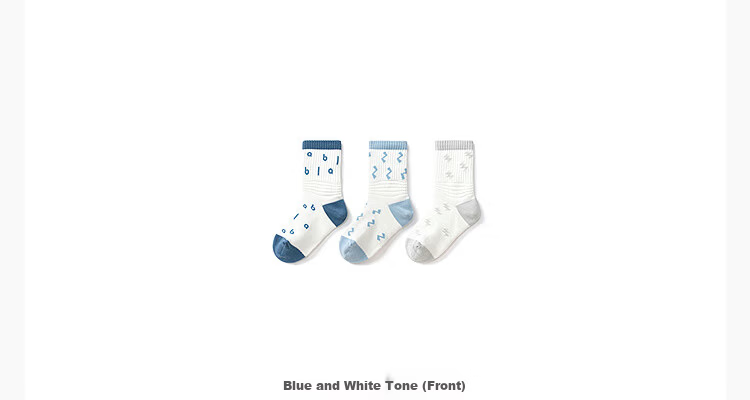 BALABALA balaOne Kids Cotton Autumn Mid-Calf Socks Antibacterial Deodorant 3-Pack 208325172204 18